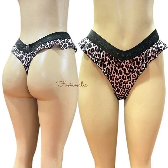 Victoria’s Secret LUXE 100% SILK Ruffle High Leg Ruffle Velvet Waist thong - Picture 1 of 5